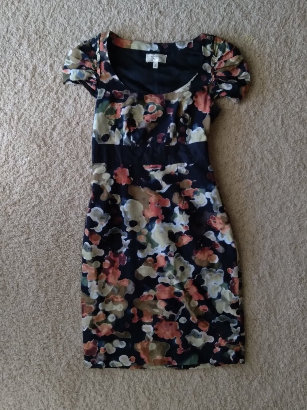 Anthropologie Moulinette Souers Vetements Black Abstract Print Silk Dress Size 0